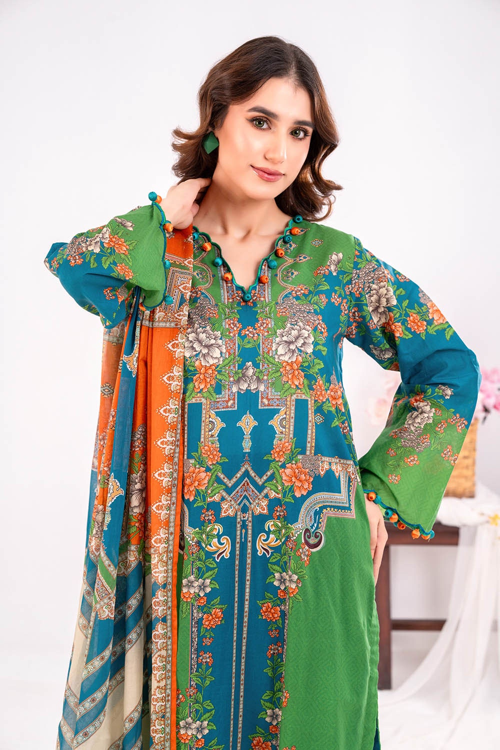 3 Piece Unstitched Printed Lawn Suit CLP-52105