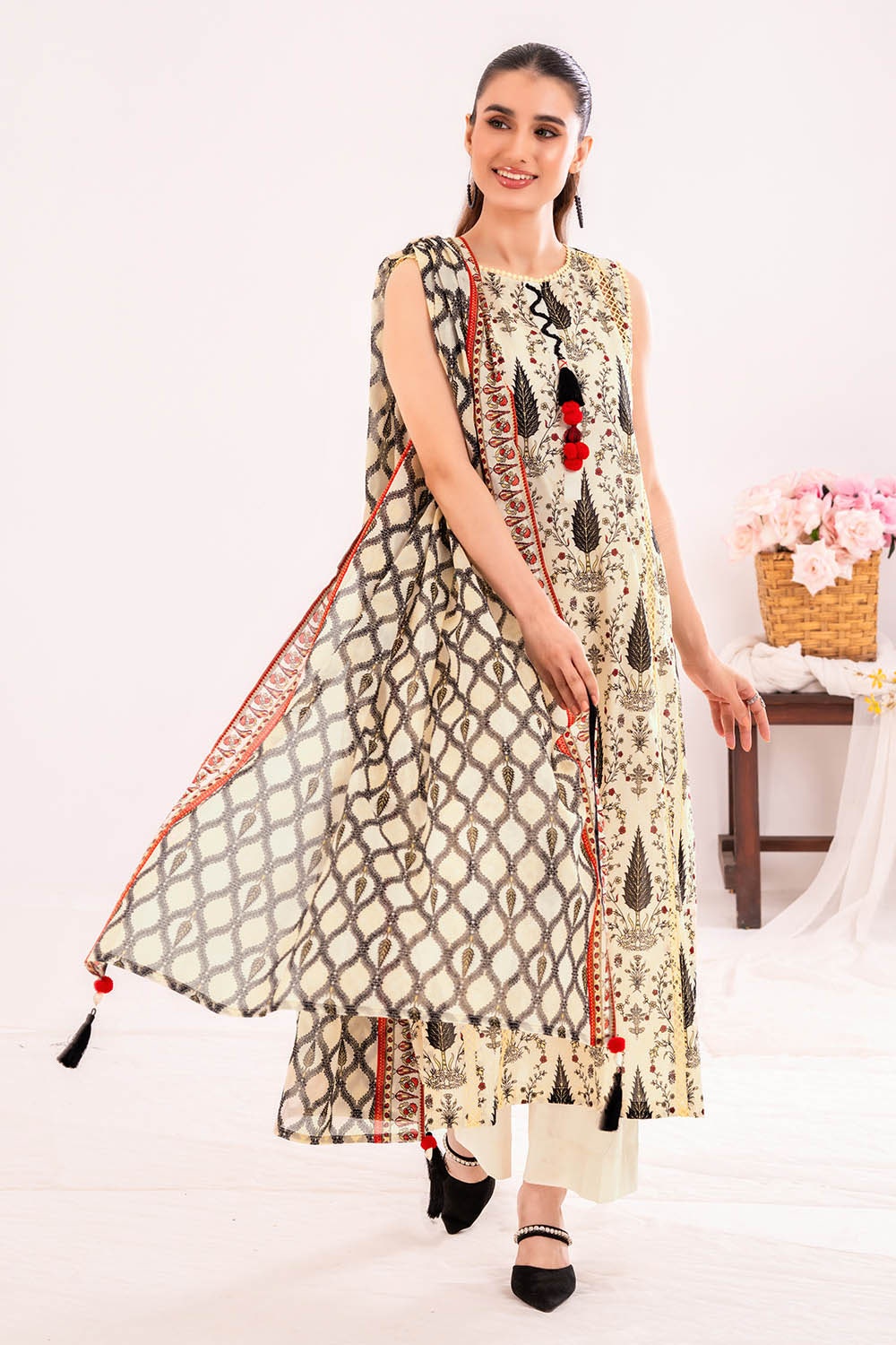 3 Piece Unstitched Printed Lawn Suit
