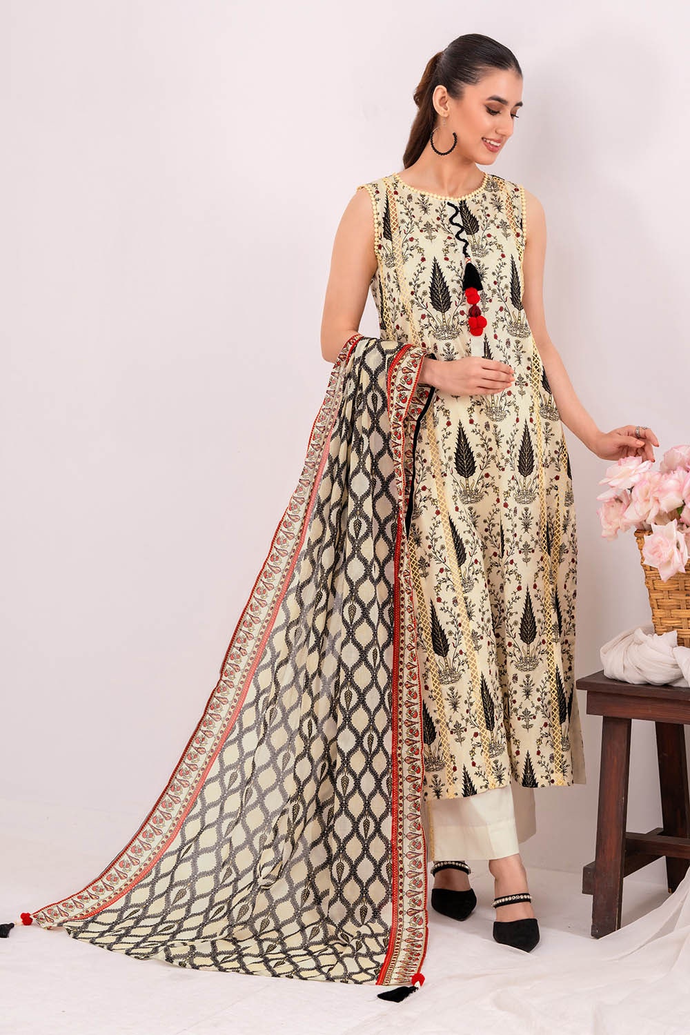3 Piece Unstitched Printed Lawn Suit
