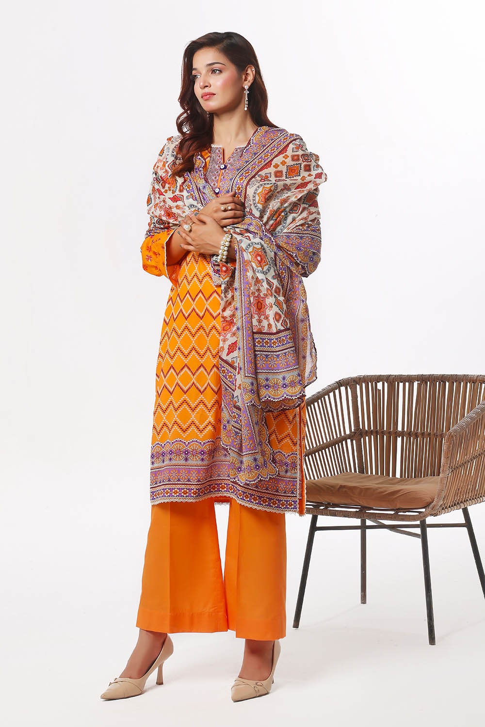 3 Piece Unstitched Printed Lawn Suit CLP-52196