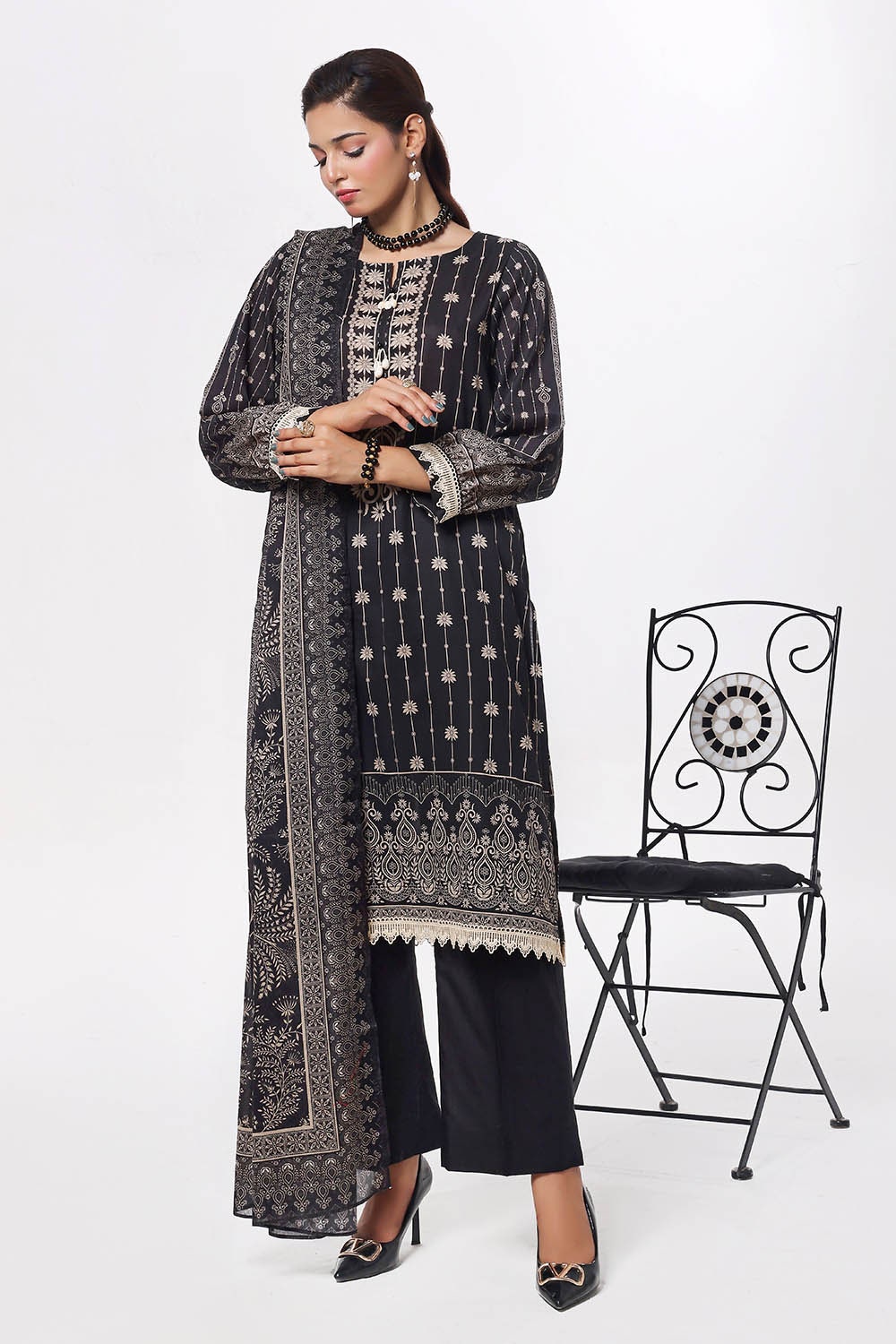 3 Piece Unstitched Printed Lawn Suit