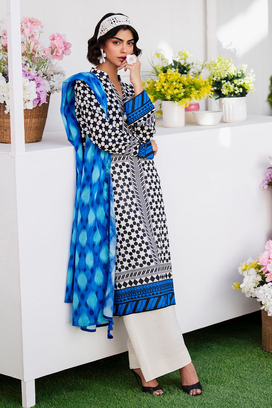 3 Piece Unstitched Printed Lawn Suit
