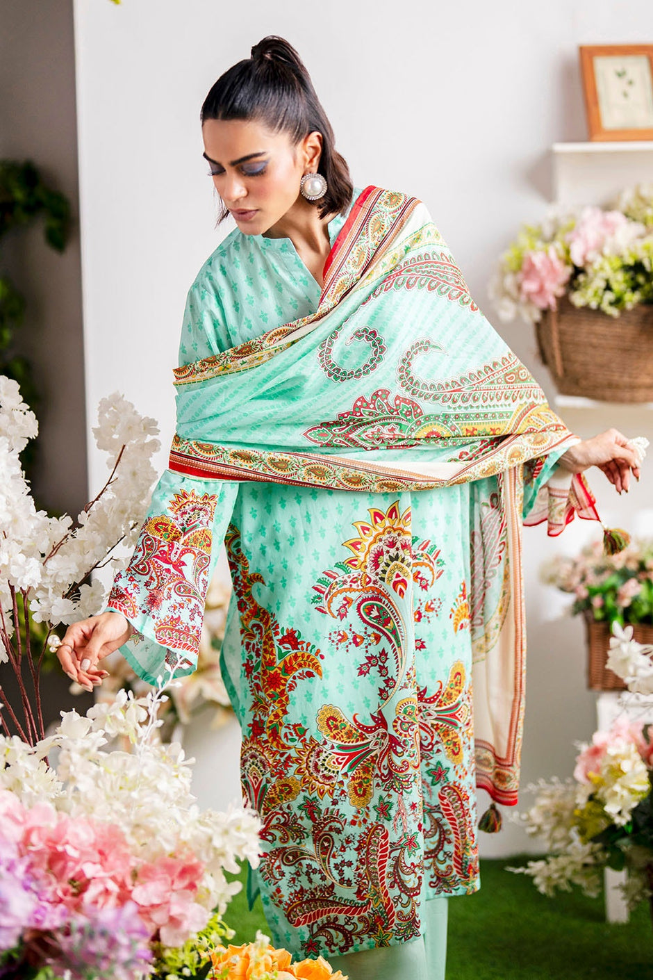 3 Piece Unstitched Printed Lawn Suit