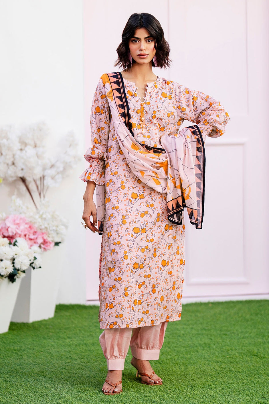 3 Piece Unstitched Printed Lawn Suit