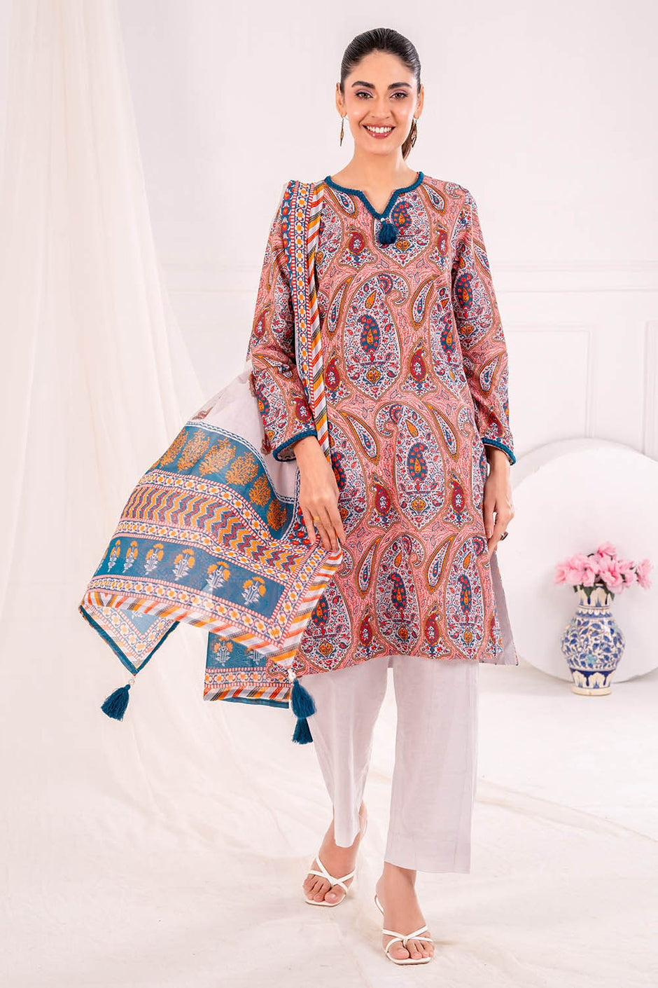 3 Piece Unstitched Printed Lawn Suit