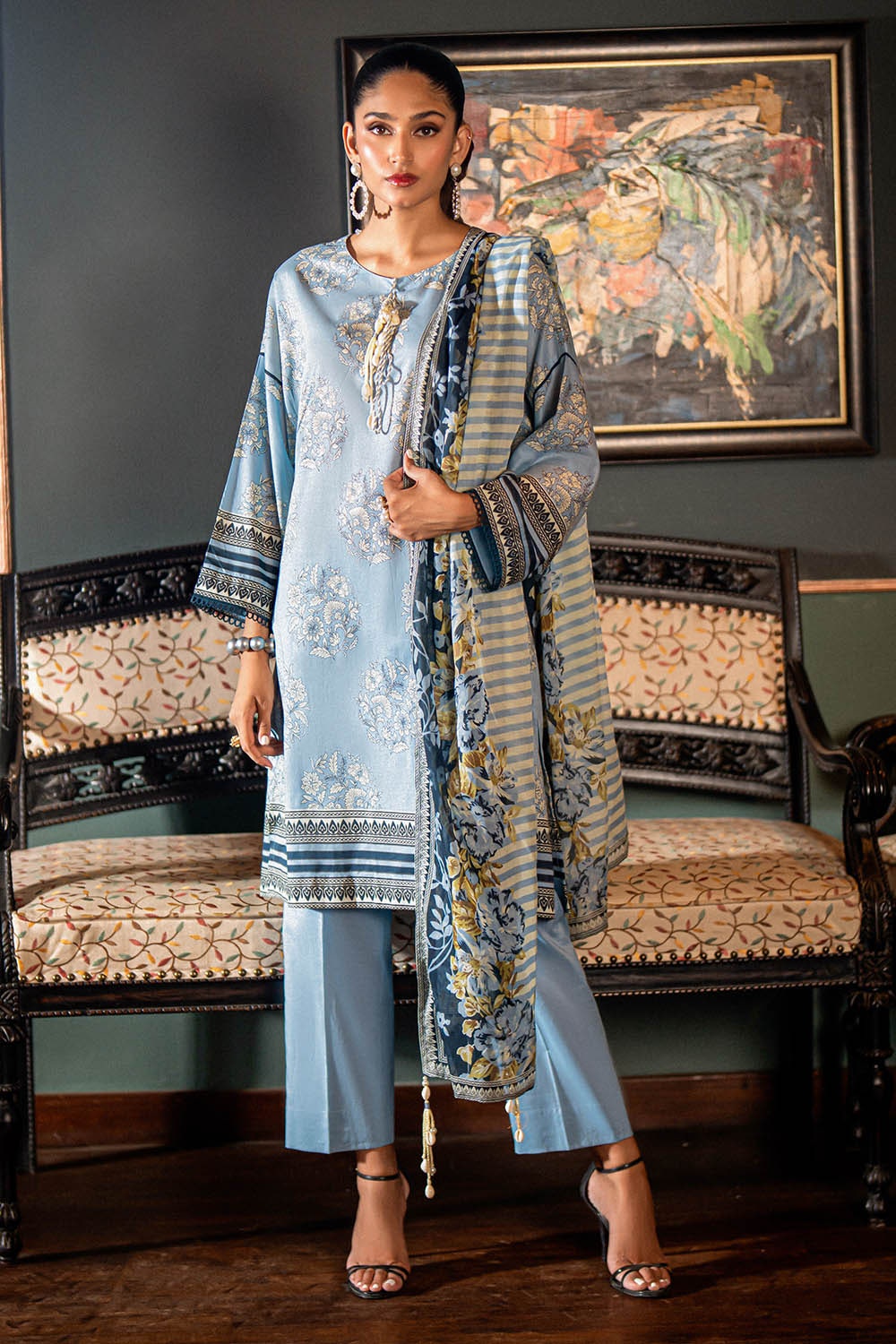 3 Piece Unstitched Printed Lawn Suit SD-52150