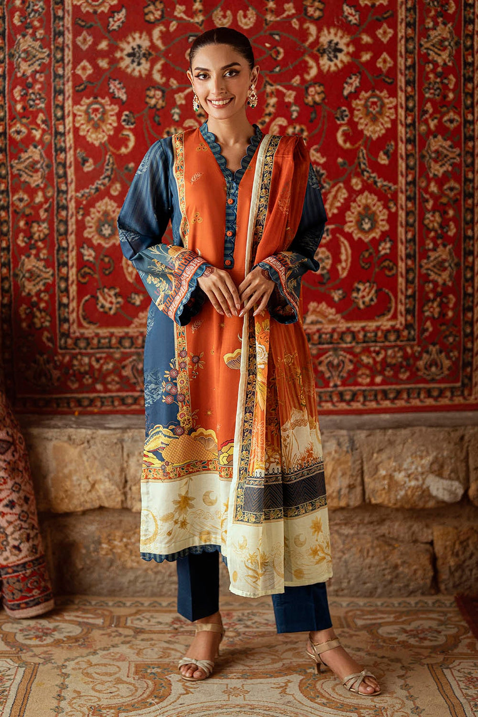 3 Piece Unstitched Printed Lawn Suit