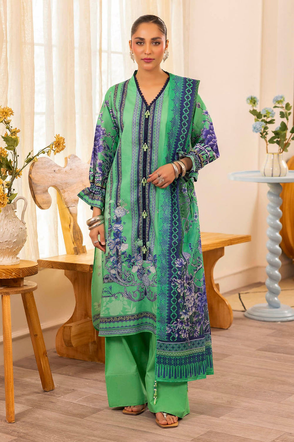 3 Piece Unstitched Printed Lawn Suit