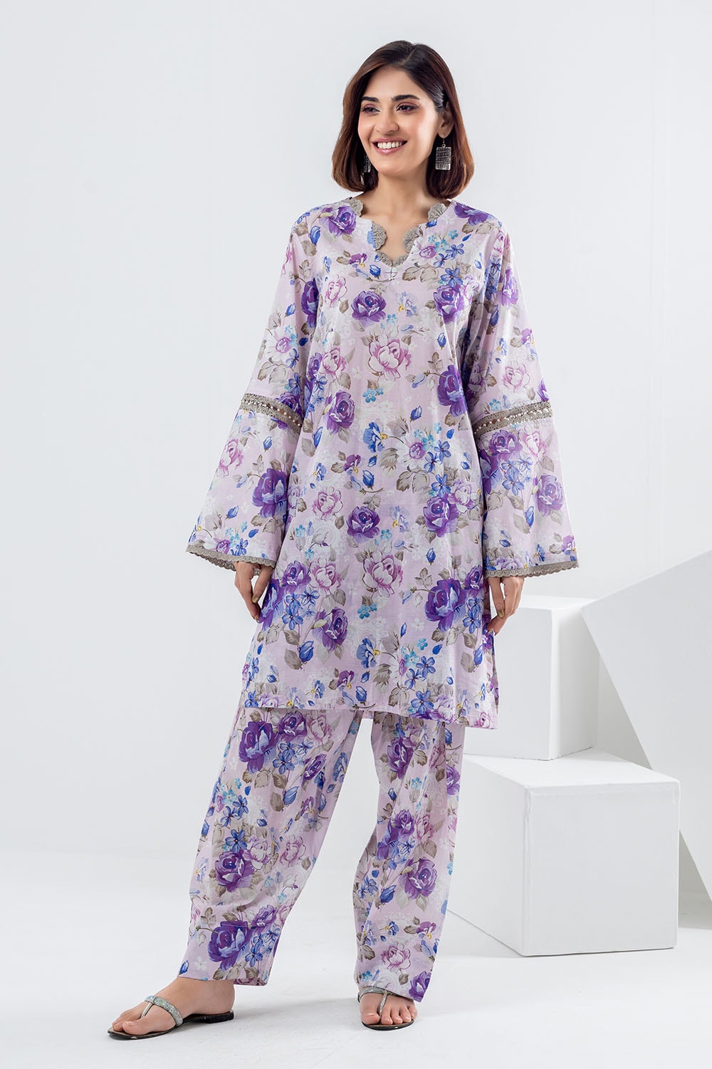 2 Piece Unstitched Printed Lawn Suit
