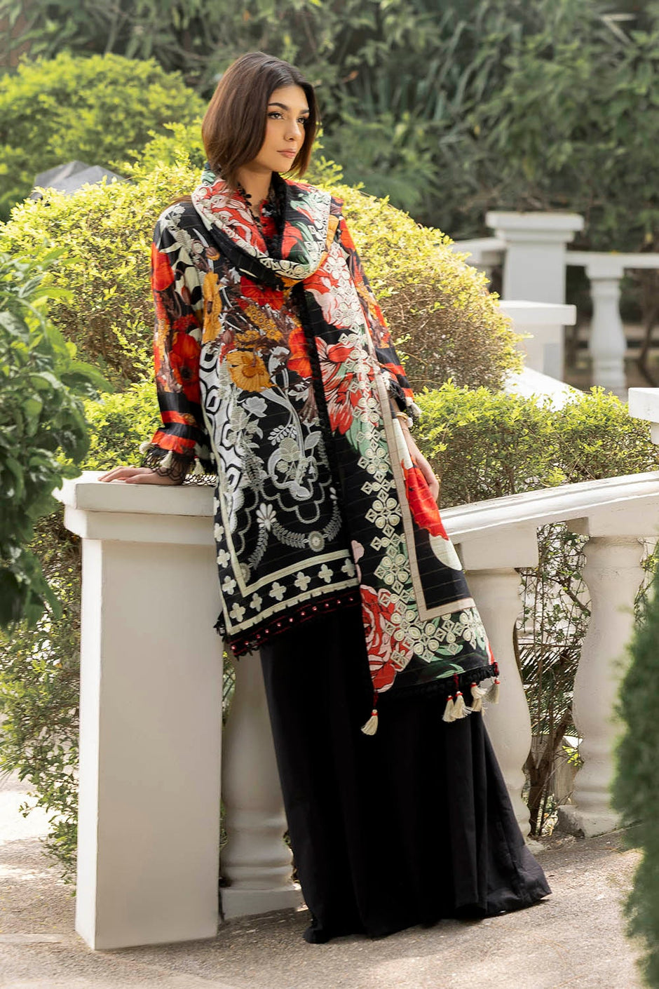 3 Piece Unstitched Mehsuri Stripe Khaddar Suit
