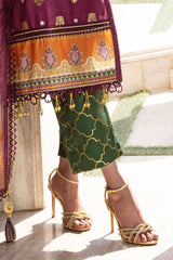 3 Piece Unstitched Embroidered Raw Silk Suit with Paper Cotton Jacquard Dupatta FE-52008