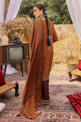 3 Piece Unstitched Embroidered Raw Silk Printed Suit SP-52073
