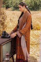 3 Piece Unstitched Embroidered Raw Silk Printed Suit SP-52073