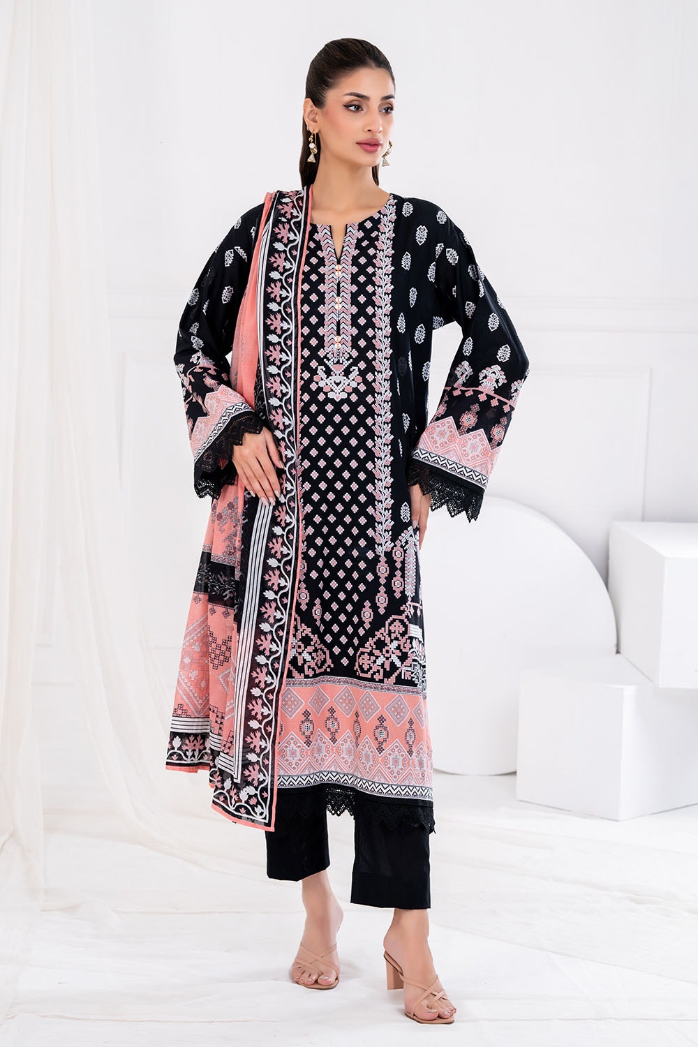 3 Piece Unstitched Printed Lawn suit CLP-42167