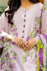 3 Piece Unstitched Embroidered Lawn Suit with Printed Tussar Silk Dupatta SP-52025