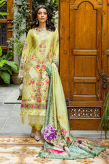 3 Piece Unstitched Embroidered Lawn Suit with Printed Tussar Silk Dupatta SP-52024