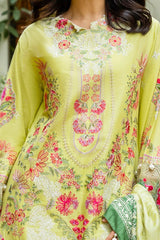 3 Piece Unstitched Embroidered Lawn Suit with Printed Tussar Silk Dupatta SP-52024