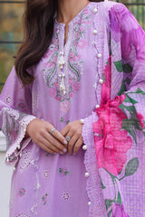 3 Piece Unstitched Embroidered Lawn Suit with Paper Cotton Dupatta SP-52042