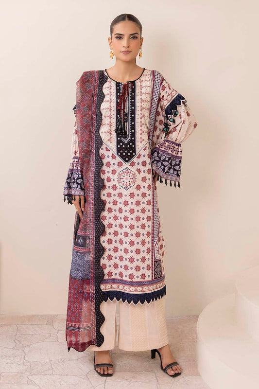 3 Piece Unstitched Embroidered Printed Lawn Suit SP-52069