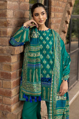 3 Piece Unstitched Printed Stripe Khaddar Suit K-52080