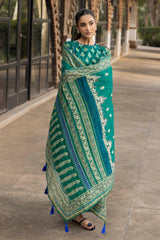 3 Piece Unstitched Printed Stripe Khaddar Suit K-52080