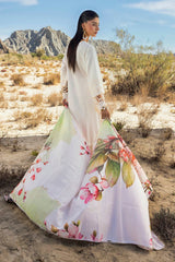 3 Piece Unstitched Embroidered Lawn Suit with Printed Tissue Silk Dupatta SSM-52005