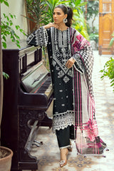 3 Piece Unstitched Lacquer Embroidered Lawn Suit with Zari Paper Cotton Dupatta SP-52043