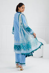 3 Piece Unstitched Embroidered Printed Lawn Suit with Paper Cotton Dupatta SP-52015