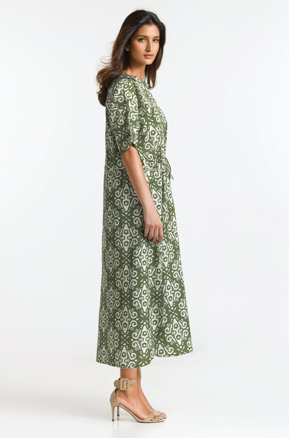 Printed Ban-Collar Dress WM-DRS-SS24-117