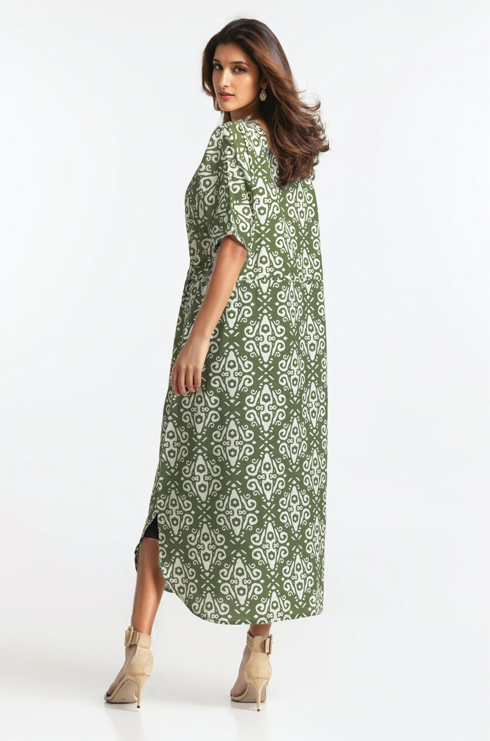 Printed Ban-Collar Dress WM-DRS-SS24-117