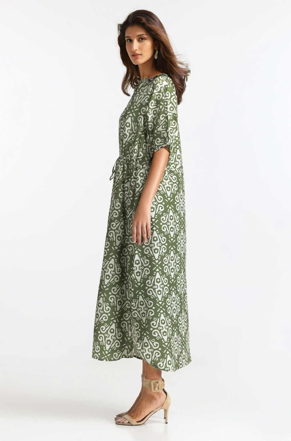 Printed Ban-Collar Dress WM-DRS-SS24-117