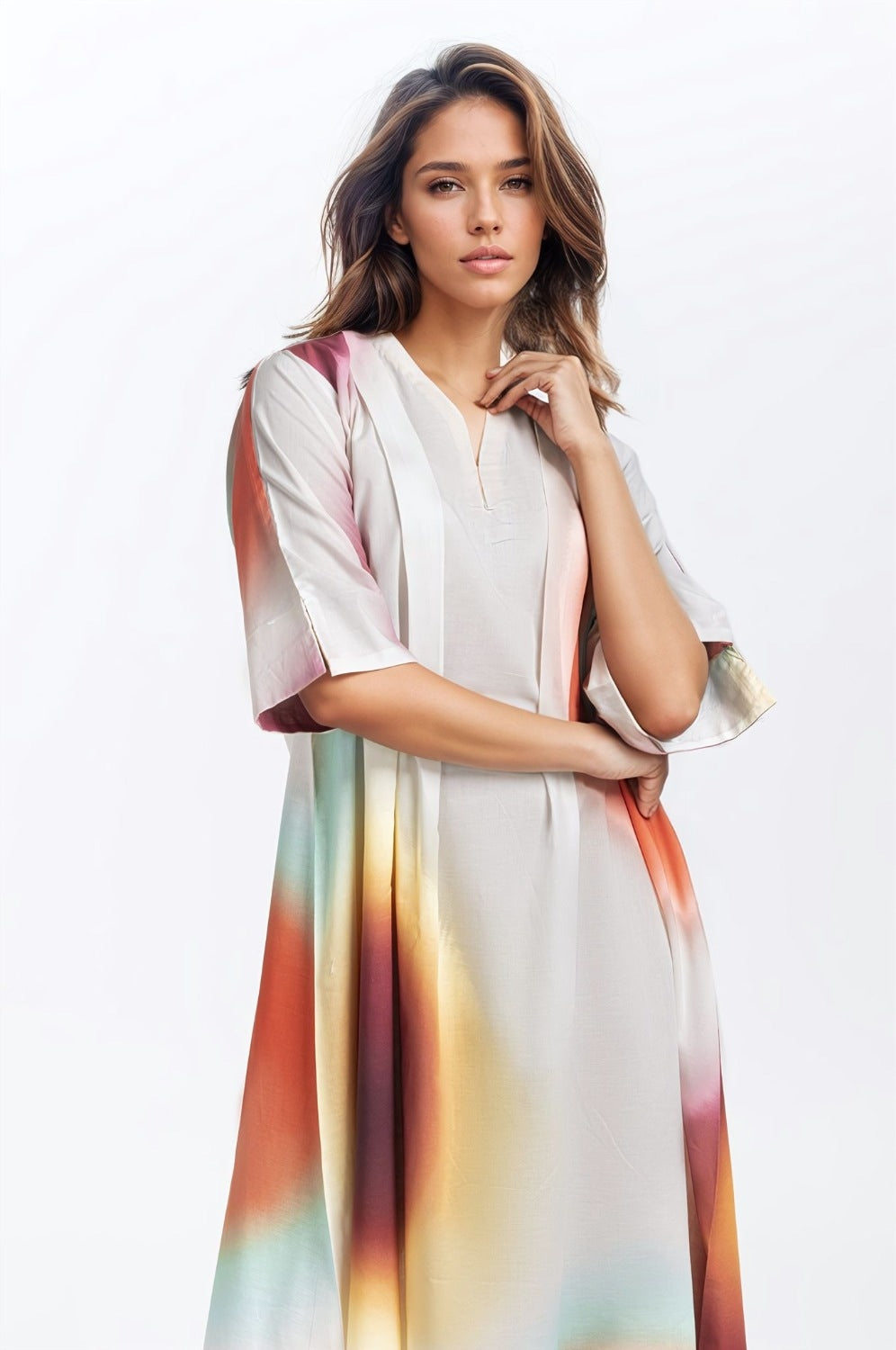 Printed V-Neck Dress WM-DRS-SS24-045