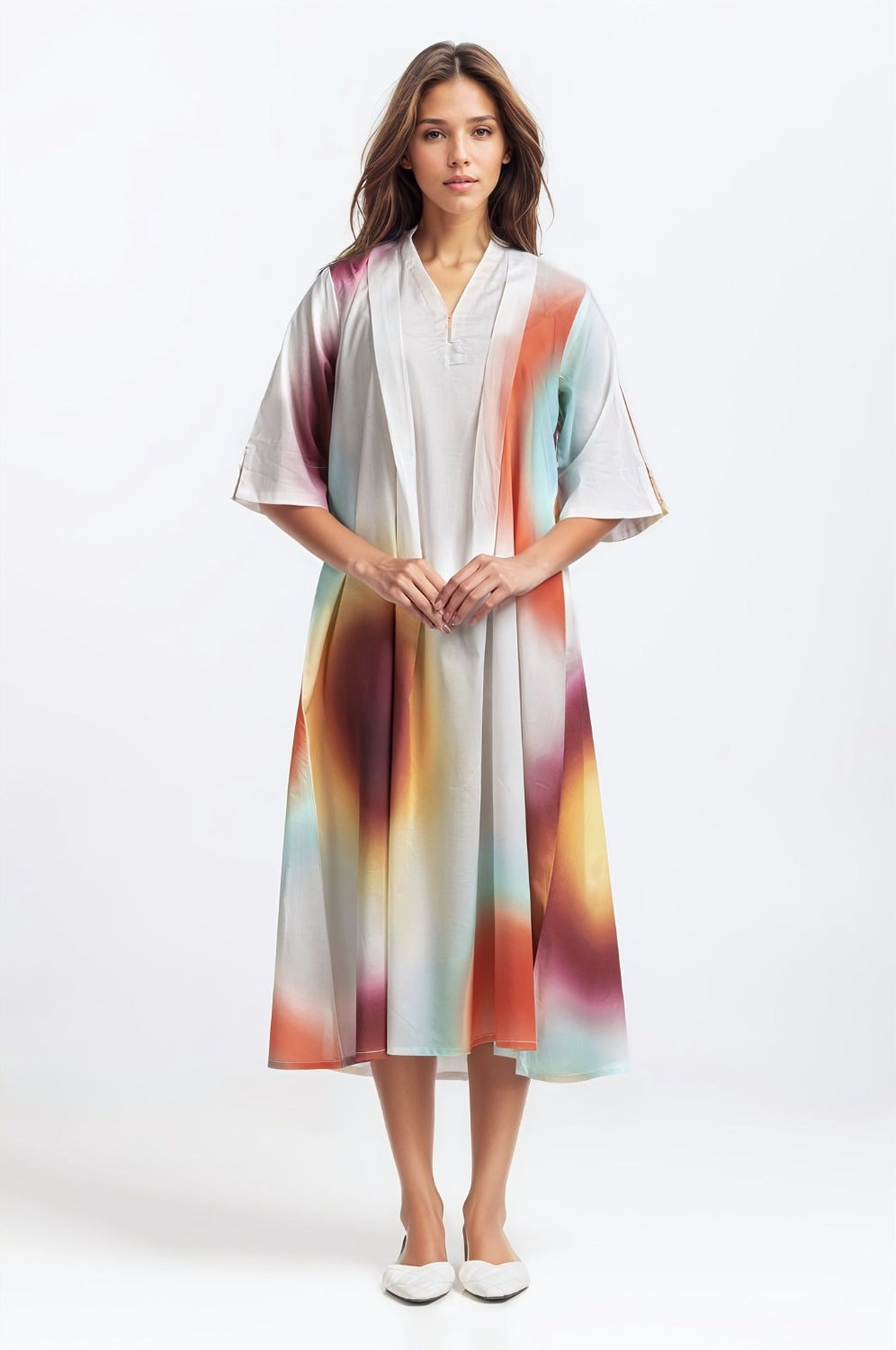 Printed V-Neck Dress WM-DRS-SS24-045