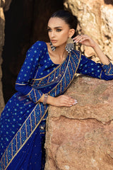 3 Piece Unstitched Gota Sequins Handwork Chiffon Saree PRS-52002 B