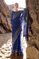 3 Piece Unstitched Gota Sequins Handwork Chiffon Saree PRS-52002 B