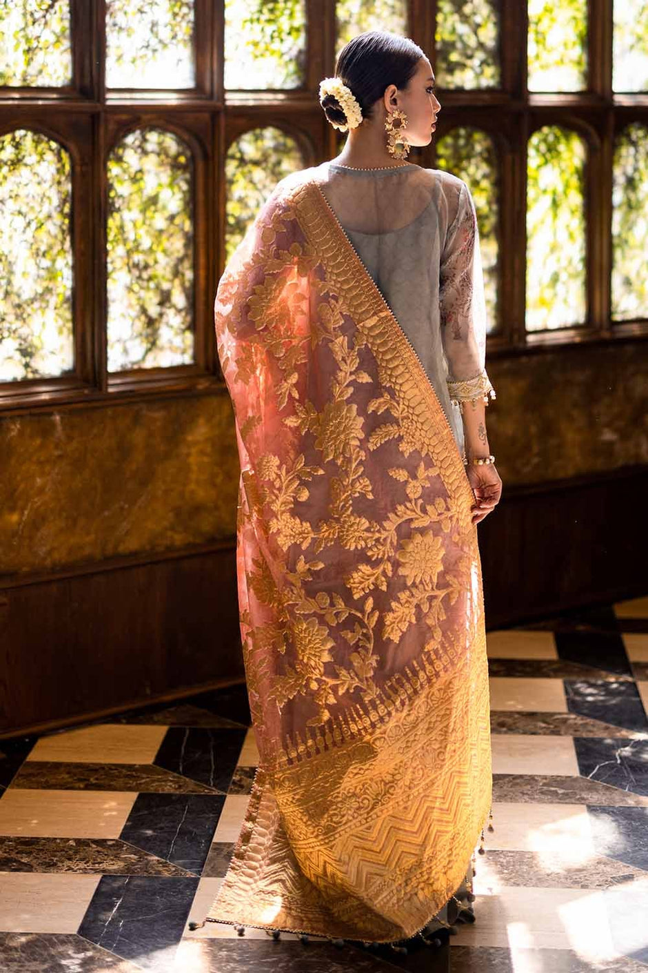 3 Piece Unstitched Organza Suit with Raw Silk Trouser