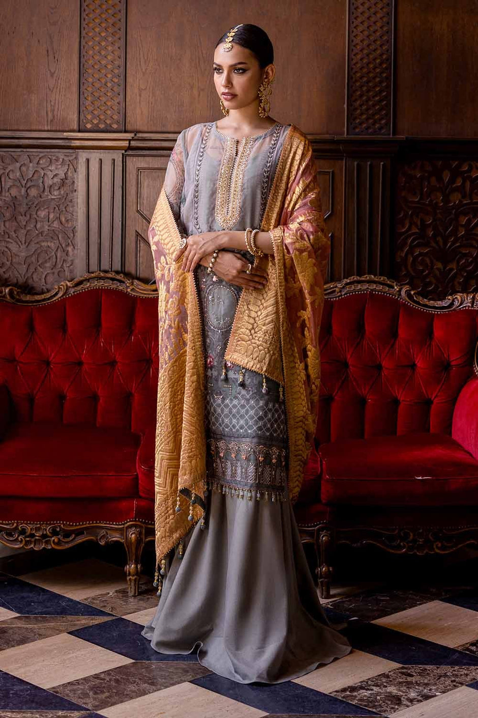 3 Piece Unstitched Organza Suit with Raw Silk Trouser
