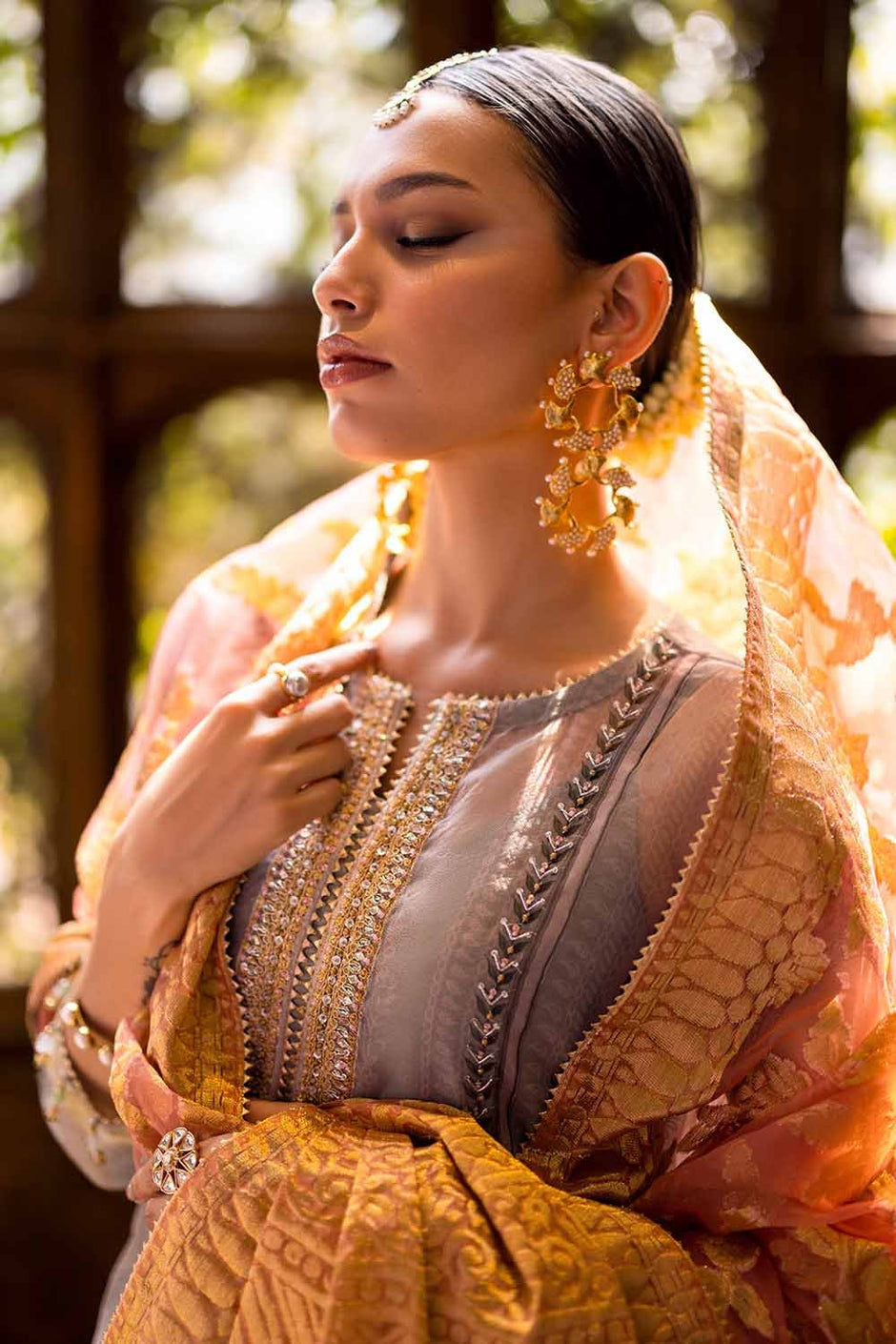 3 Piece Unstitched Organza Suit with Raw Silk Trouser