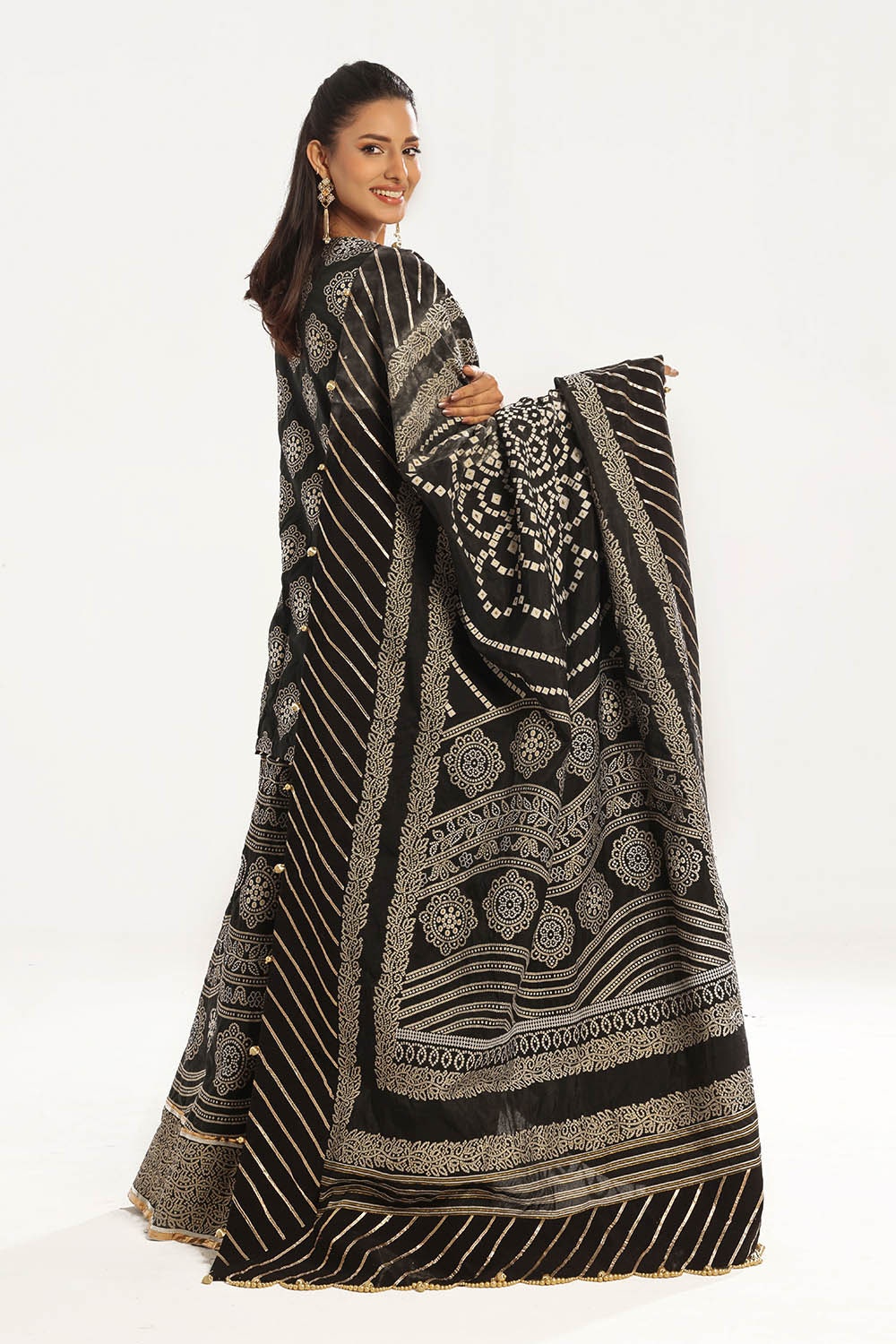 3 Piece Unstitched Embroidered Jacquard Suit with Jacquard Dupatta
