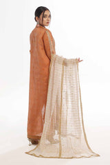 3 Piece Unstitched Jacquard Embroidered Suit with Sequins Embroidered Zari Organza Dupatta PRW-42013