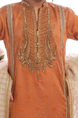 3 Piece Unstitched Jacquard Embroidered Suit with Sequins Embroidered Zari Organza Dupatta PRW-42013