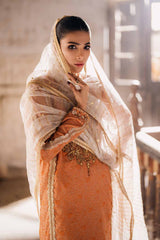 3 Piece Unstitched Jacquard Embroidered Suit with Sequins Embroidered Zari Organza Dupatta PRW-42013