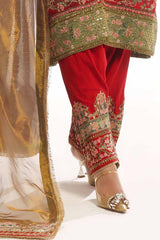 3 Piece Unstitched Raw Silk Embroidered Suit with Zari Tissue Dupatta PRW-52005