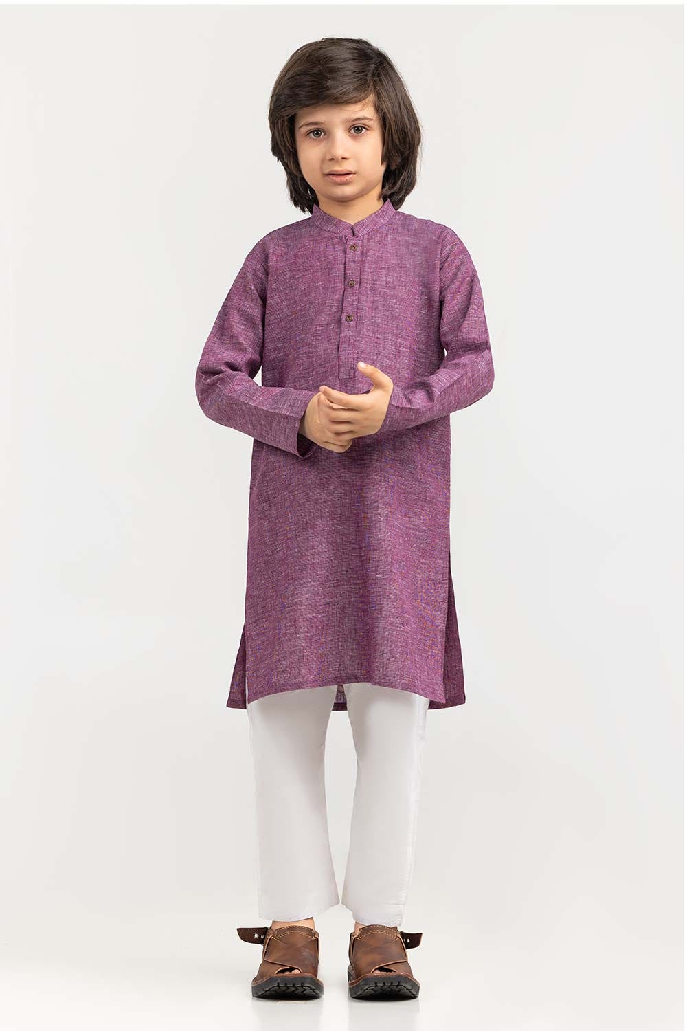 Purple Basic Kids Kurta KR-KPLN22-002
