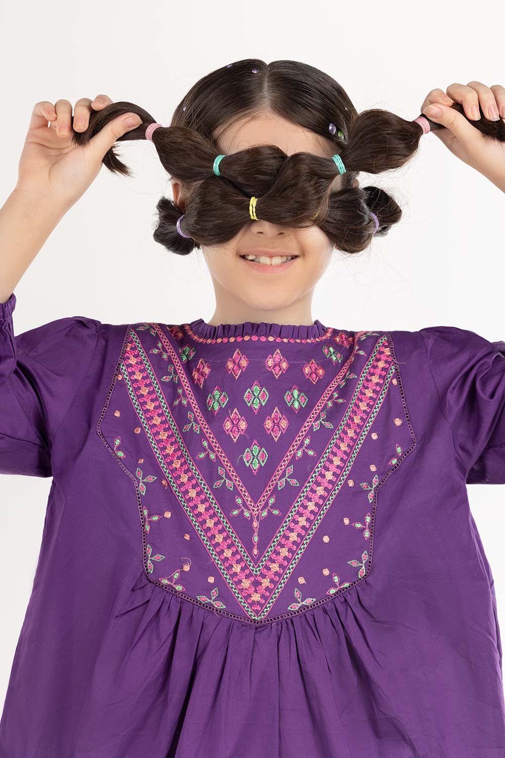 Junior Girl Purple Basic Woven Top JGWT-2210010