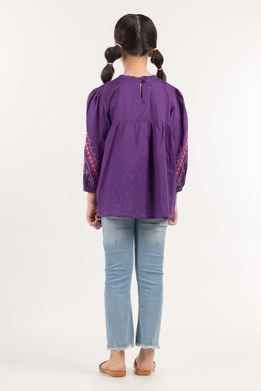 Junior Girl Purple Basic Woven Top JGWT-2210010