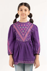 Junior Girl Purple Basic Woven Top JGWT-2210010