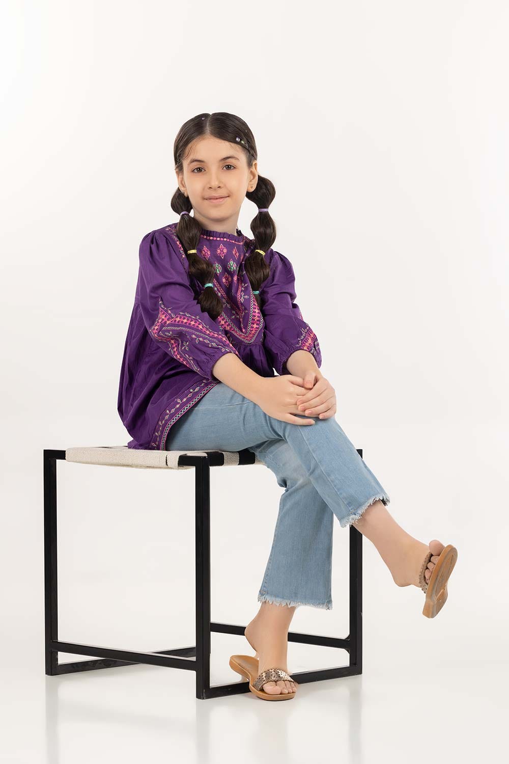 Junior Girl Purple Basic Woven Top JGWT-2210010