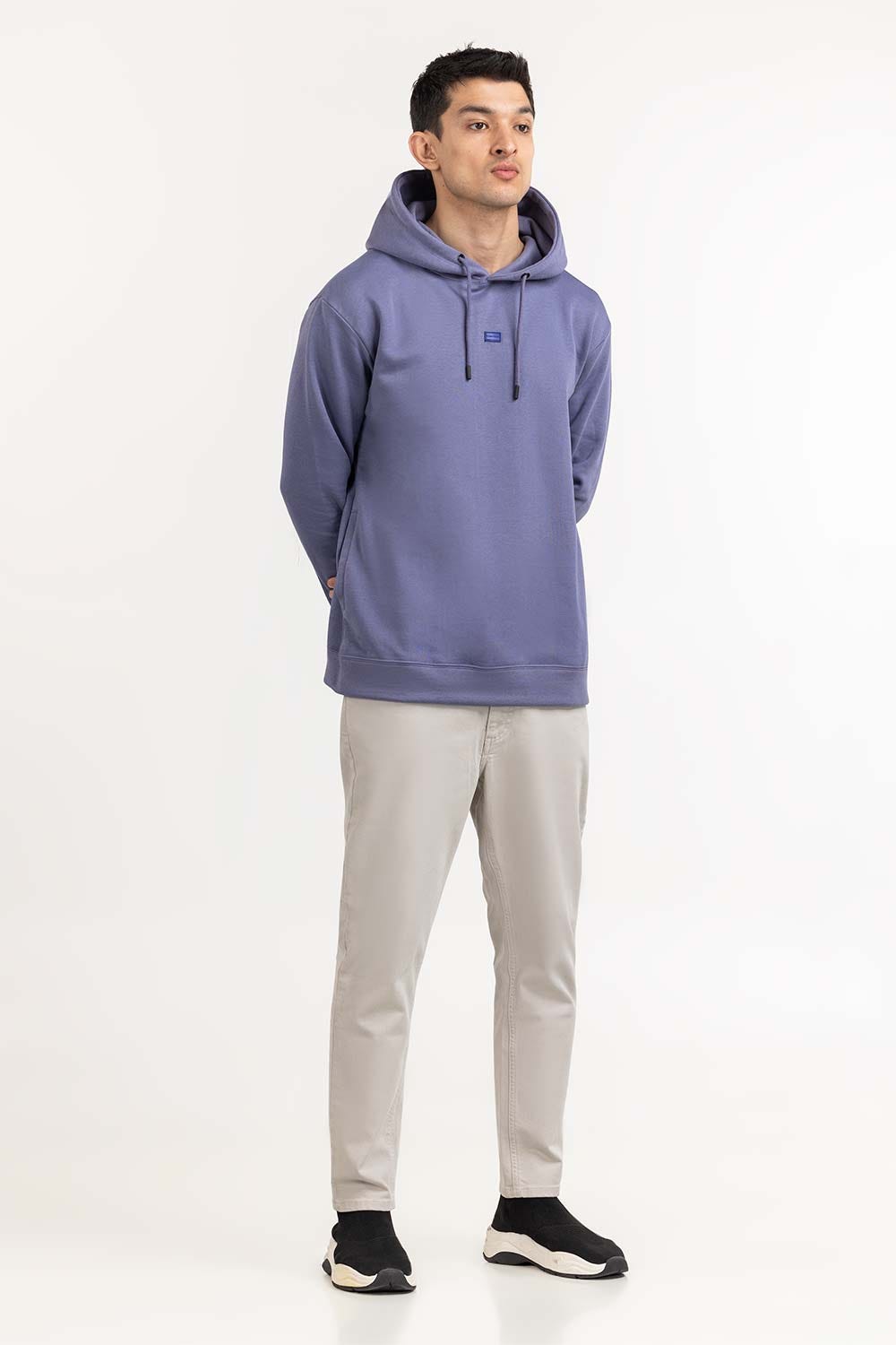 Purple Knit Regular Hoodie 224-112-011 B