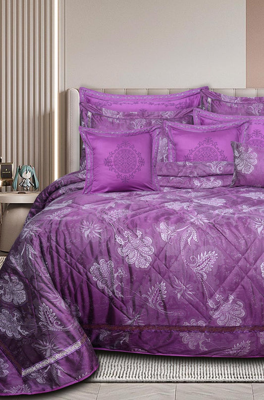 Purple Plum Jacquard Bed Spread